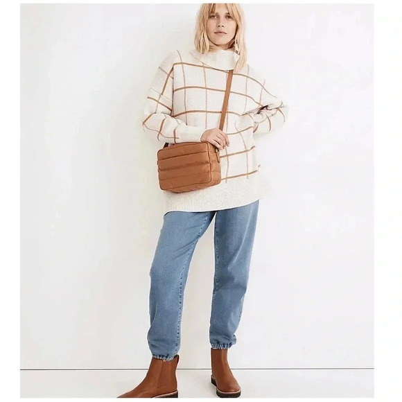 MADEWELL | Cotton&Merino Blend Pearldale Turtleneck Sweater in Windowpane Size S - Picture 3 of 9